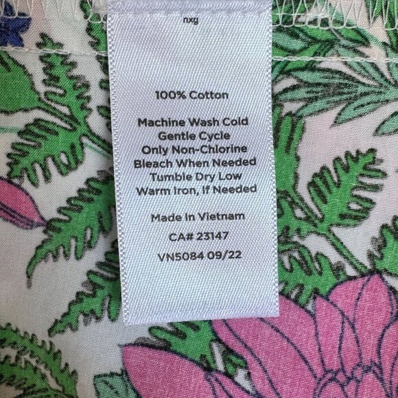 Talbots 100% Cotton Poplin; Blissful Floral Puff Sleeve Midi Shirt Dress Size 18 - Picture 16 of 16